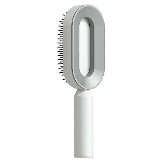 Luxe self cleaning hairbrush White