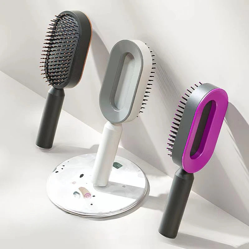 Luxe self cleaning hairbrush