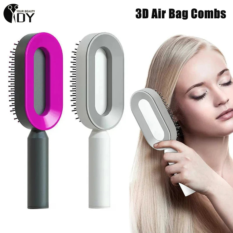 Luxe self cleaning hairbrush