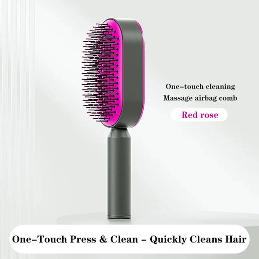 Luxe self cleaning hairbrush Pressing Purple